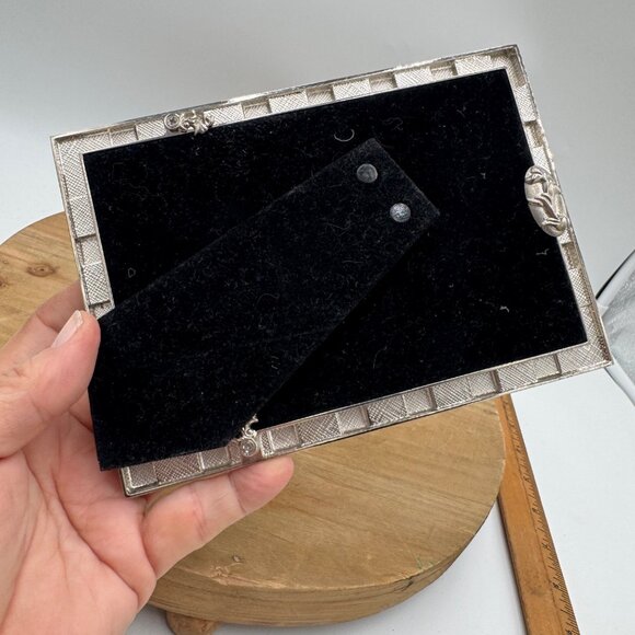 AARON BROTHERS 4 x 6 bling crystal frame shiny bright silver tone picture frame - Picture 5 of 9